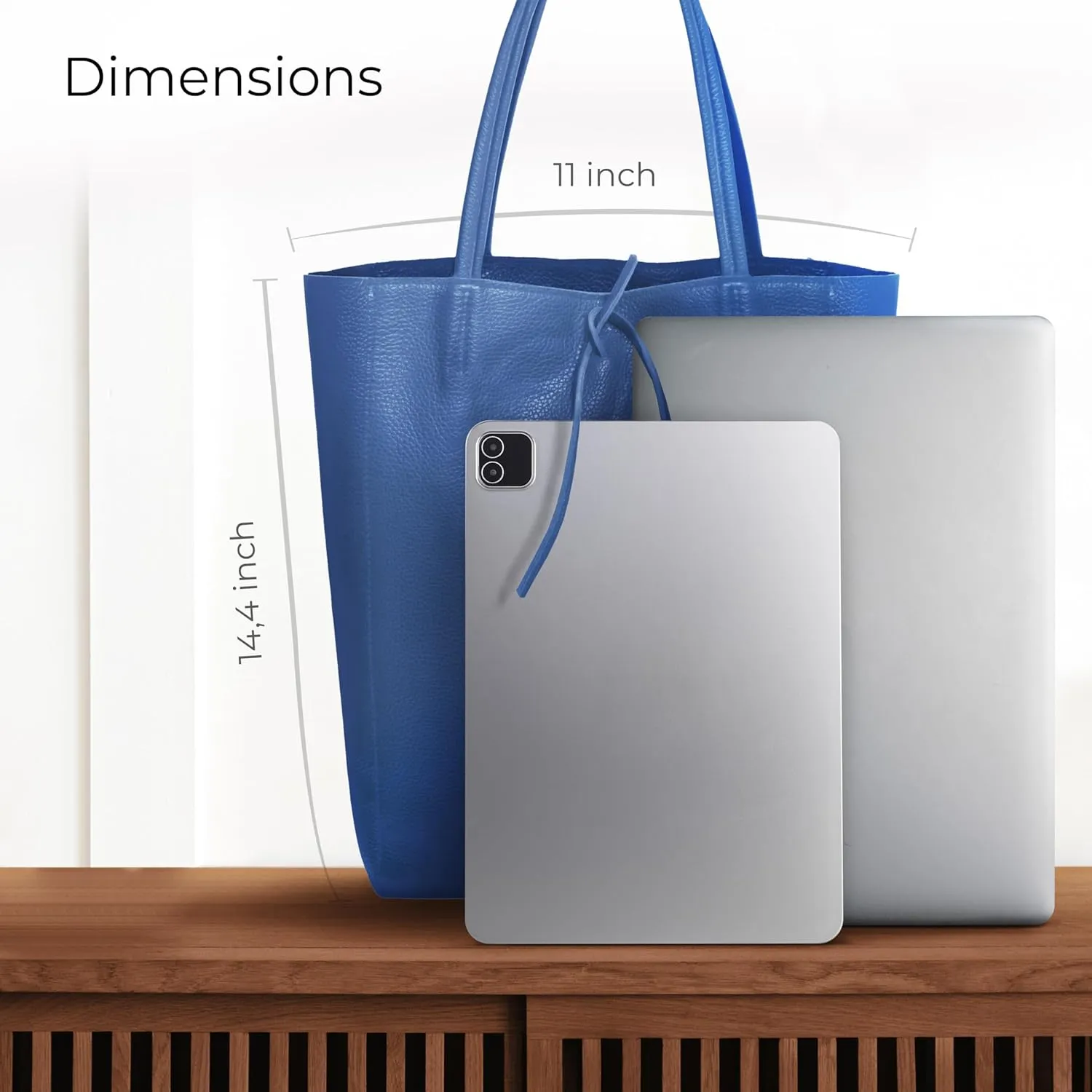 Women's Leather Tote Bag with Zipper for Shopping, Travel and Work - Large Italian Shoulder Handbags