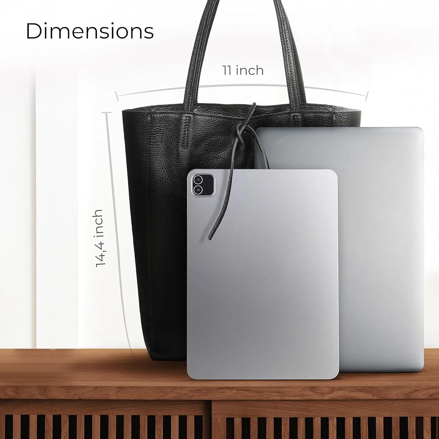 Women's Leather Tote Bag with Zipper for Shopping, Travel and Work - Large Italian Shoulder Handbags