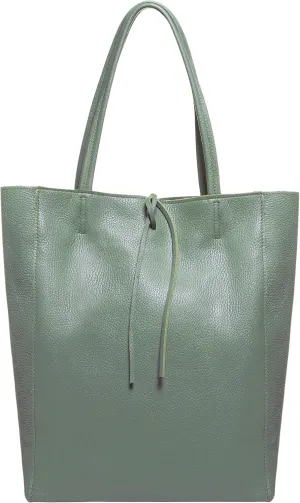 Women's Leather Tote Bag with Zipper for Shopping, Travel and Work - Large Italian Shoulder Handbags