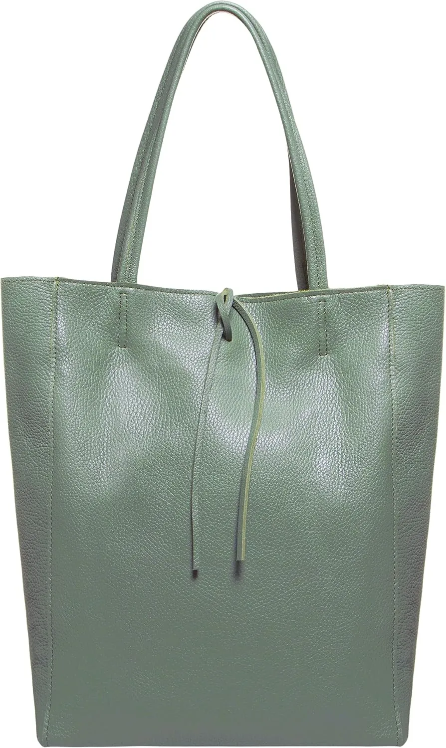 Women's Leather Tote Bag with Zipper for Shopping, Travel and Work - Large Italian Shoulder Handbags