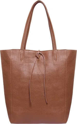 Women's Leather Tote Bag with Zipper for Shopping, Travel and Work - Large Italian Shoulder Handbags