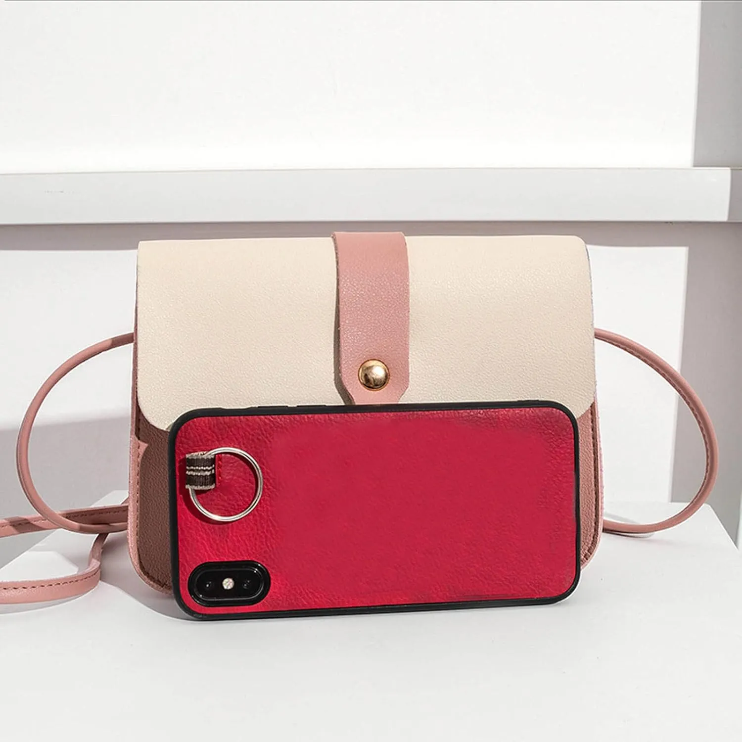 Women's Multi-Pocket Shoulder Bags Crossbody Purses and Handbags Lightweight Pocketbook Trendy Clutch Saddle Bag(RD2)