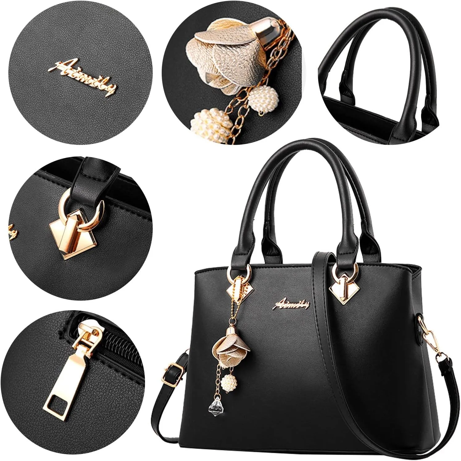 Women's Shoulder Handbags Cute Hobo Tote Handbags Clutch Purses with Zipper Closure Vacation Versatile Bag