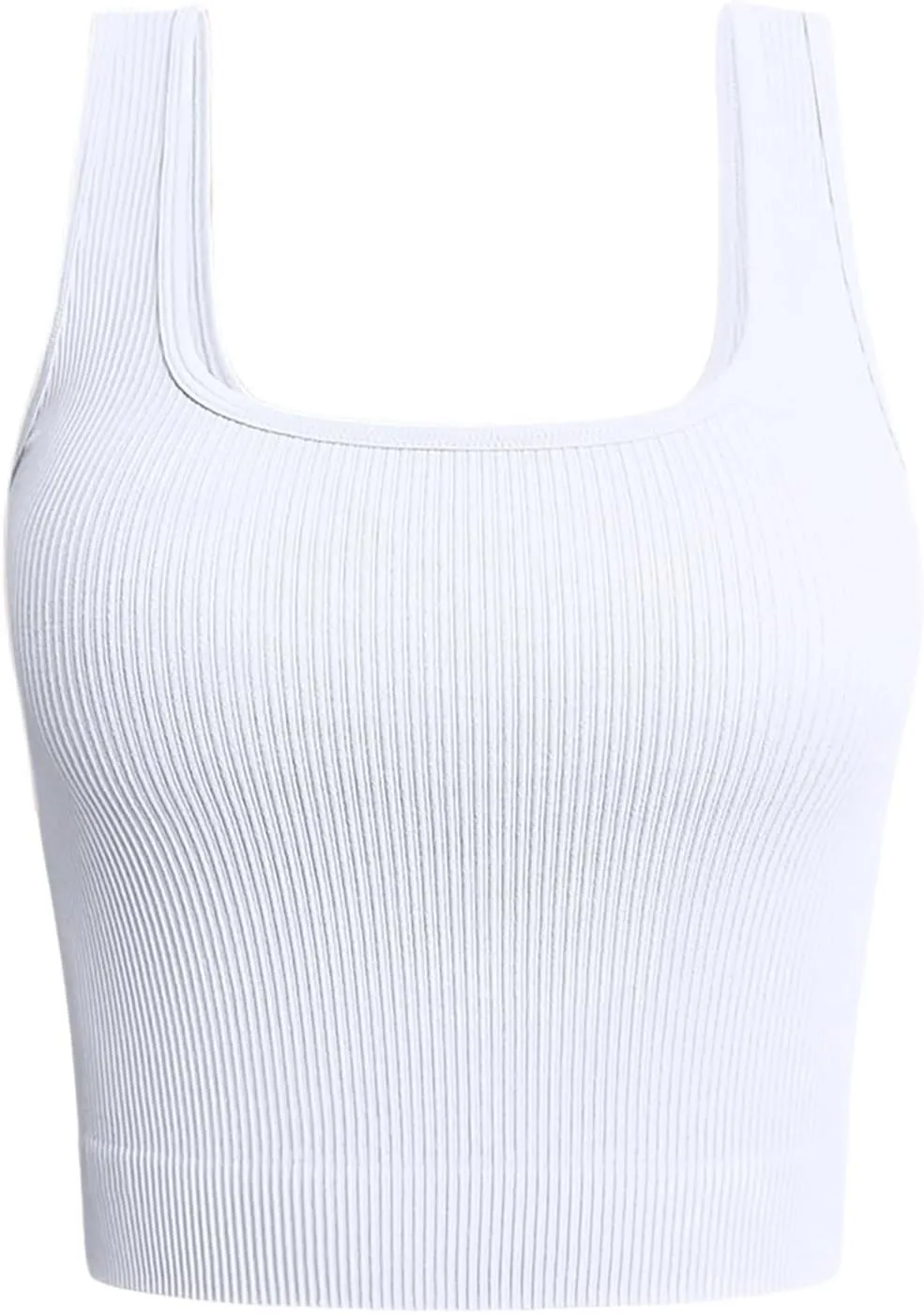 Womens Sporty High Support Sports Bra Sports Bras Tank Top Gym Comfortable Supportive Ribbed Crop Top Sleeveless Sexy