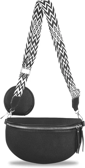 Women's Stylish Crossbody Bag Bum Bag Women's Leather Crossbody Bag Women's Shoulder Bag Women's Shoulder Bag Women's Wide Strap Purse Shoulder Bags Fashion Waist Bags Modern Wide Shoulder Strap,