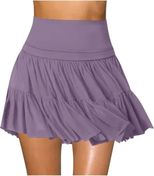 Women's Tennis Skirts Pleated Mini Skirts with Shorts A Line Flowy Skirts for Golf Running Trendy Athletic Skorts