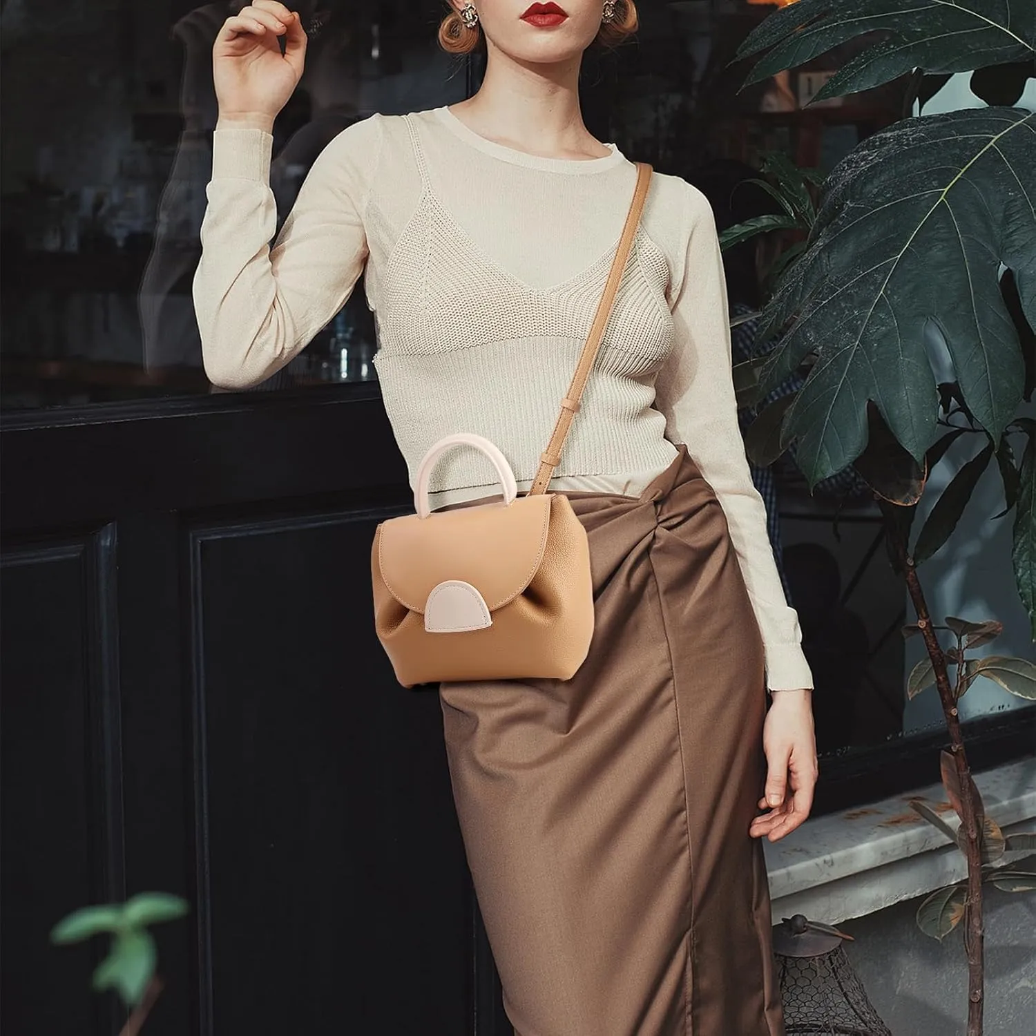 Women's Top-Handle Handbags,Top Handle Bag,Designer Bags for Women,Luxury Handbags,Mini Faux Leather Shoulder Bag