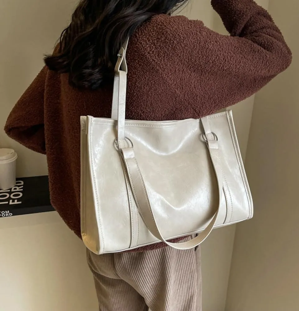 Womens Vintage Shoulder Bags Vegan Leather Crossbody Bag Large Tote Purse Handbag Top Handle Satchel Work