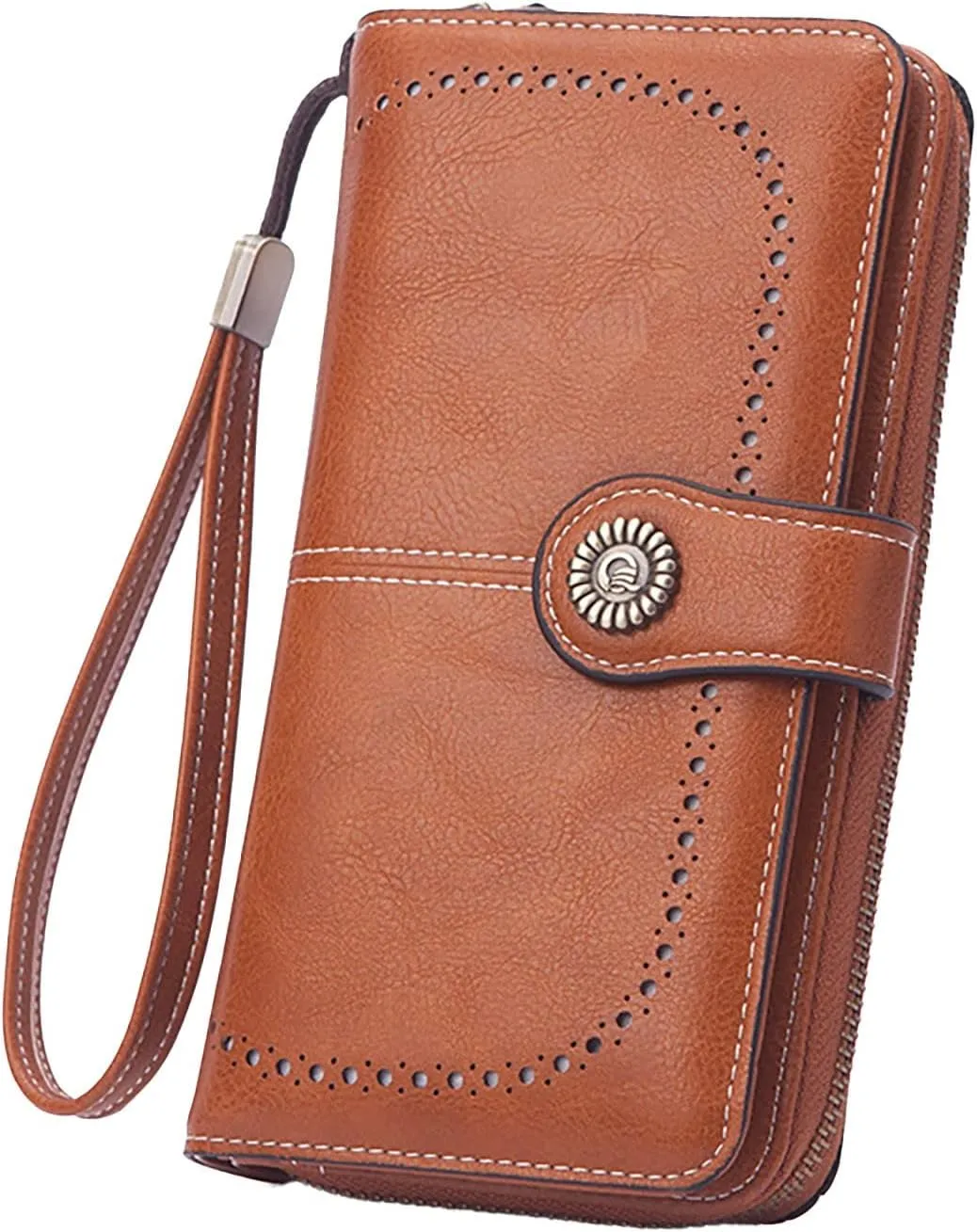 Womens Wallets Small PU Leather Wallets Ladies Wristlet with Card Slots id Window Zipper Coin Purse Holder Purse