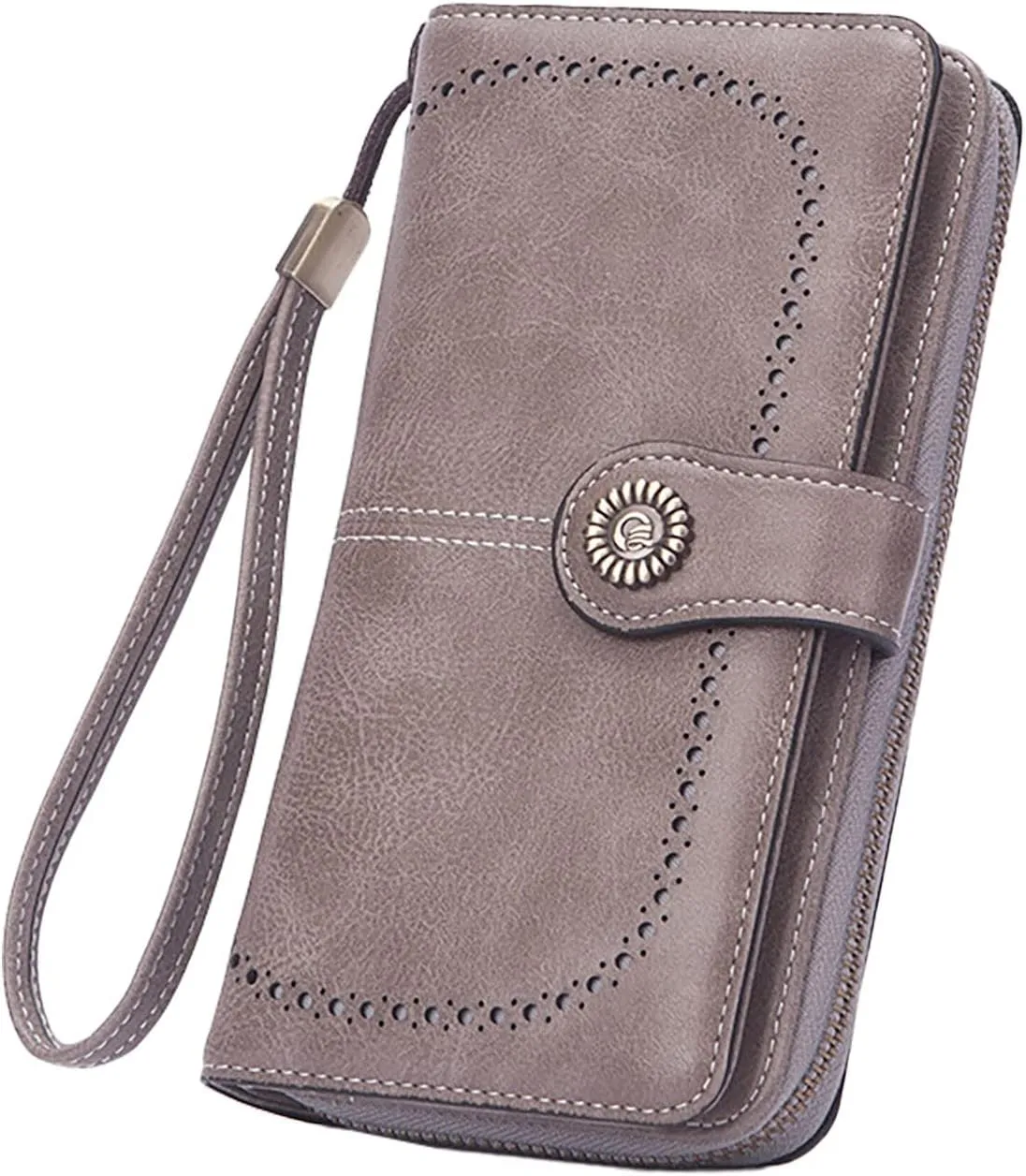 Womens Wallets Small PU Leather Wallets Ladies Wristlet with Card Slots id Window Zipper Coin Purse Holder Purse