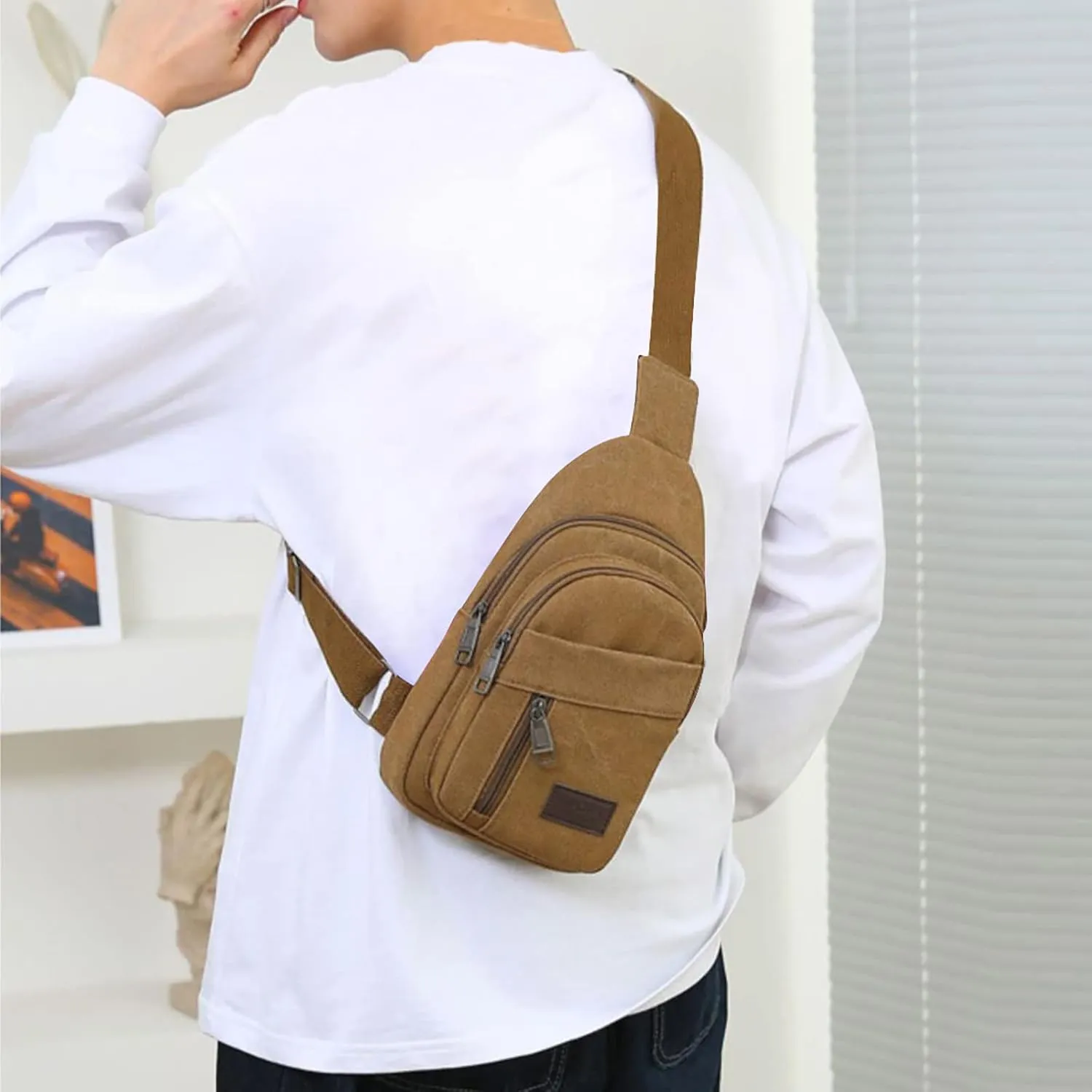 Women's Waterproof Leather Crossbody Purses Women's Crossbody Travel Purses Built In Wallet Mens Everyday Bag