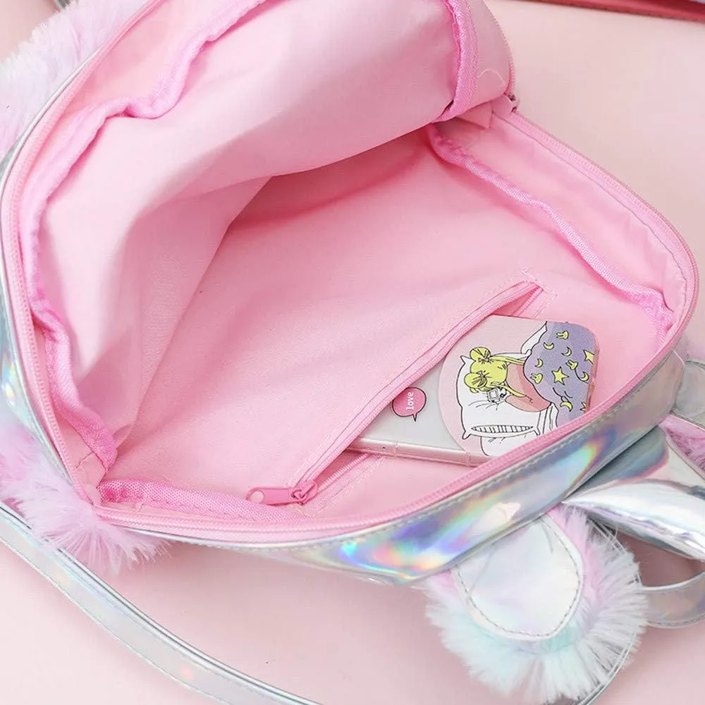 Women's Zipper Backpack Transparent Practical Large Capacity Zipper Backpacks Stylish Daypack Purse Shoulder Bag