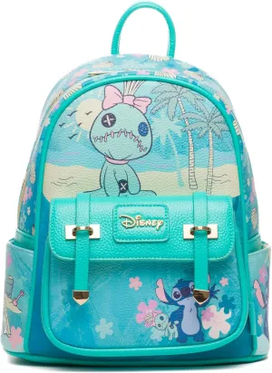 Wondapop Disney Lilo And Stitch Scrump 11" Vegan Leather Mini Backpack, Blue, One Size, Modern