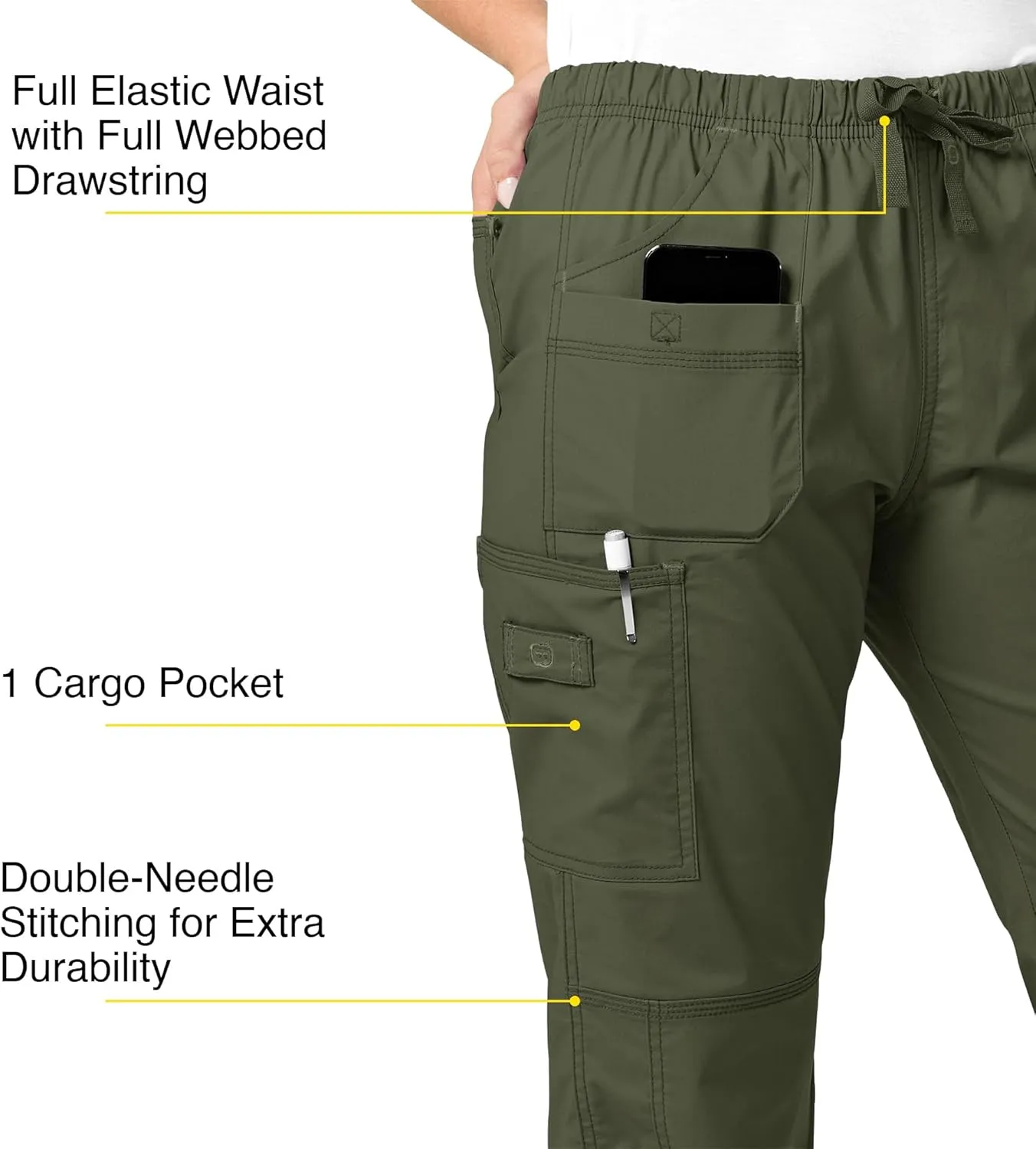 WonderWink Women's Faith Multi-Pocket Cargo Scrub Pant