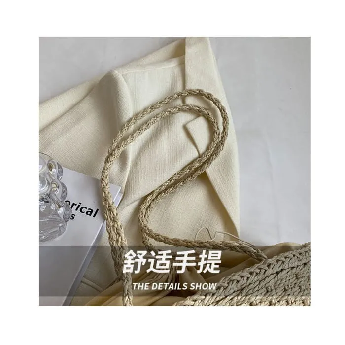 Woven Drawstring Bucket Bag