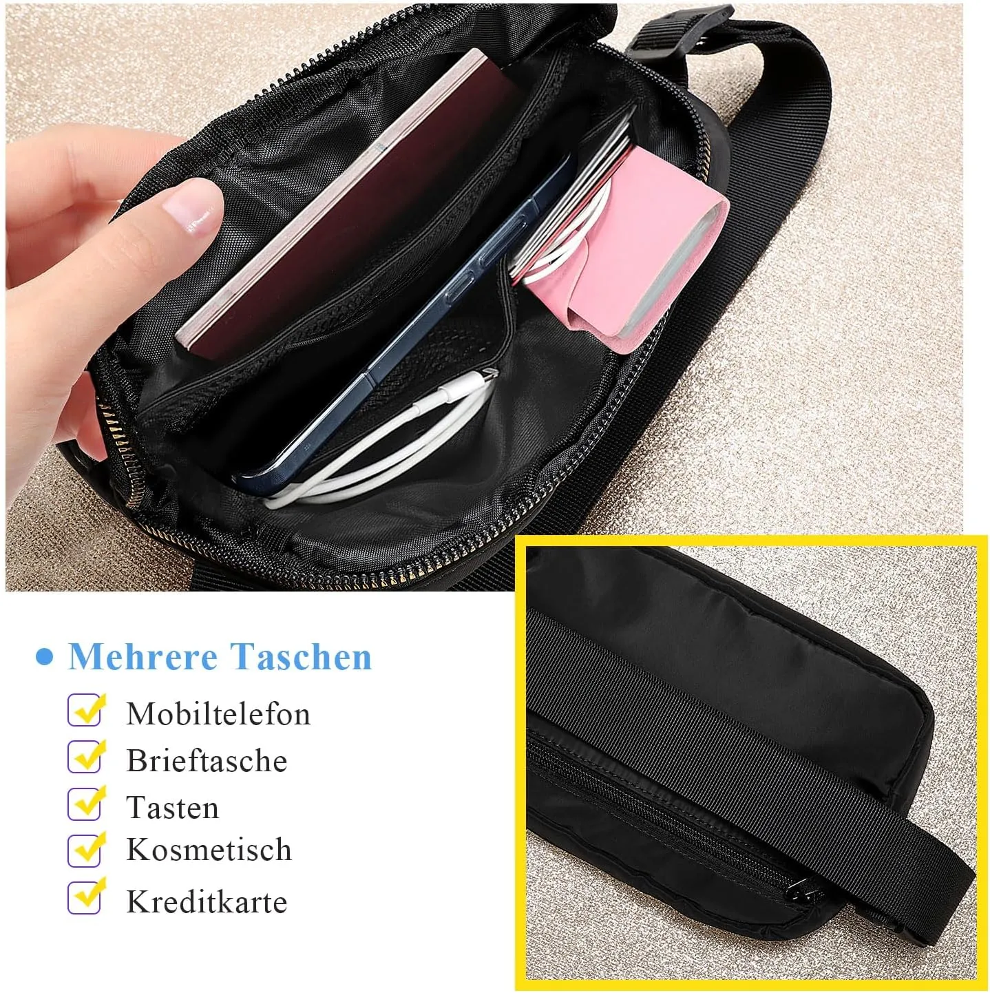 XZQTIVE Bum Bag for Women Belt Bag Chest Bag Men's Fashion Waist Bags Crossbody Bag Mobile Phone Bag Shoulder Bag with Adjustable Strap