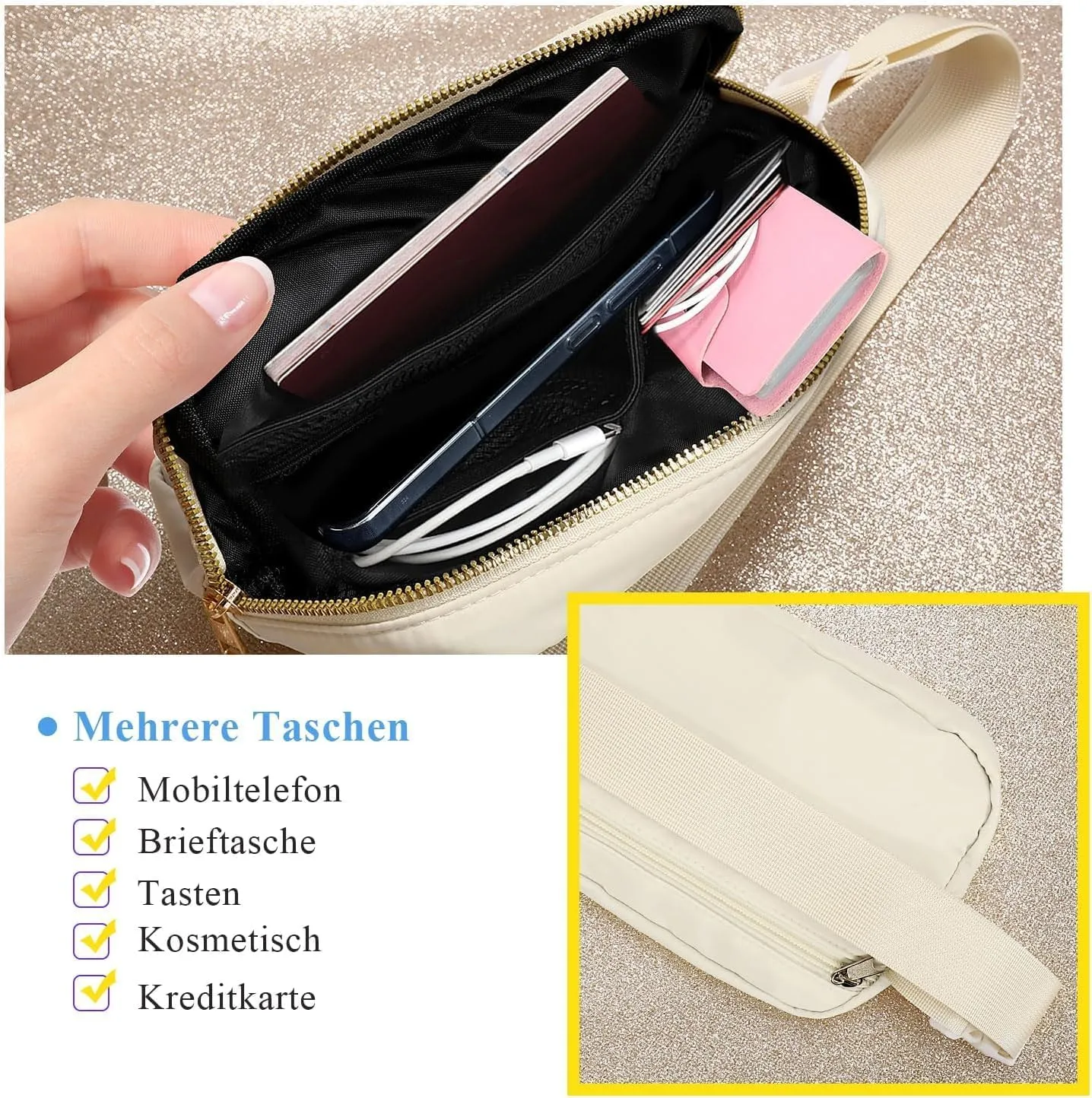 XZQTIVE Bum Bag for Women Belt Bag Chest Bag Men's Fashion Waist Bags Crossbody Bag Mobile Phone Bag Shoulder Bag with Adjustable Strap