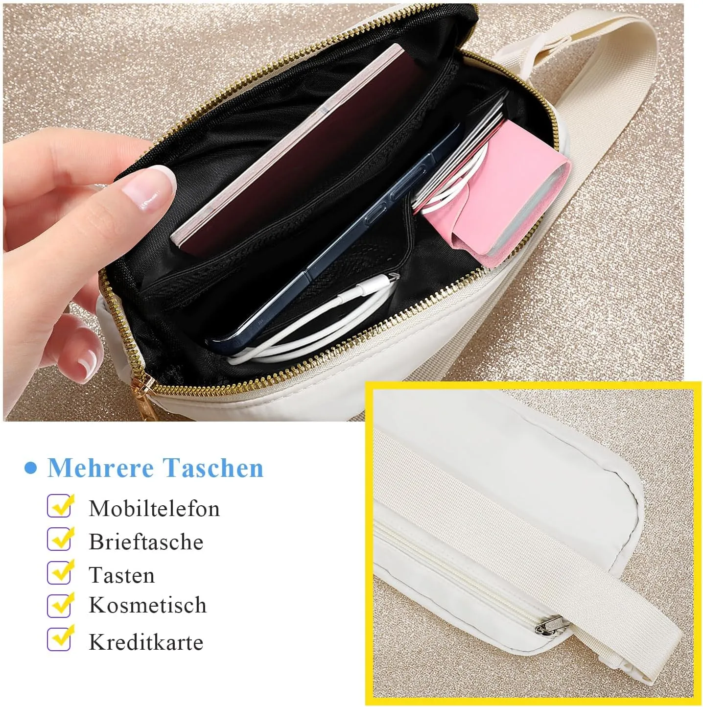 XZQTIVE Bum Bag for Women Belt Bag Chest Bag Men's Fashion Waist Bags Crossbody Bag Mobile Phone Bag Shoulder Bag with Adjustable Strap