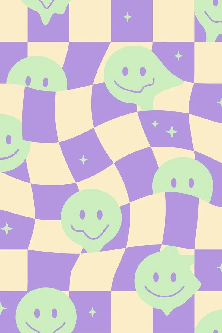 Y2K Checkered Smiley Tote Bag