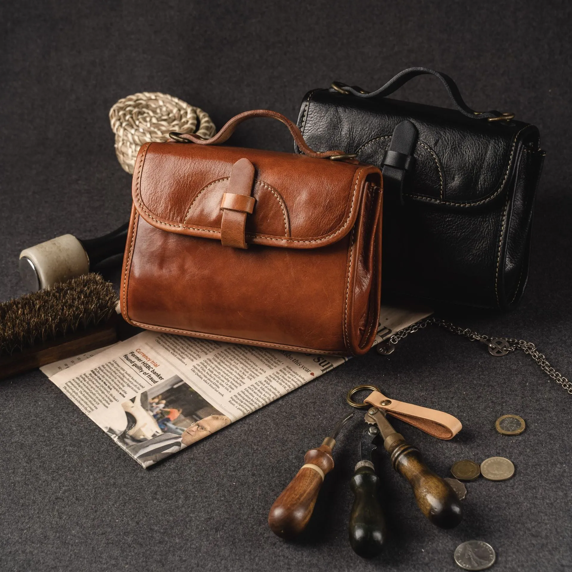 YAAGLE Cute British Style Genuine Leather Cross Body Flap Bag YG264