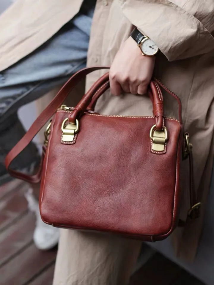 YAAGLE Female Vintage Handmade Real Leather Flap Handbag YG8854