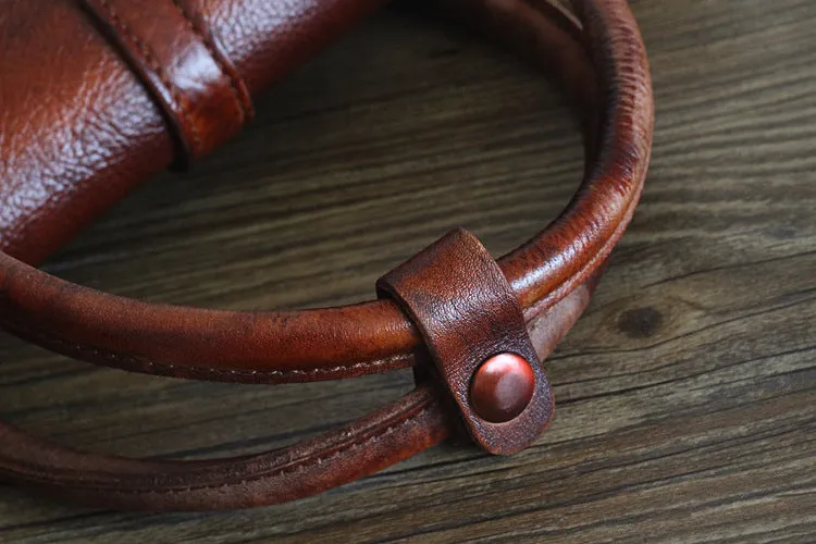 YAAGLE Female Vintage Handmade Real Leather Flap Handbag YGPD2145