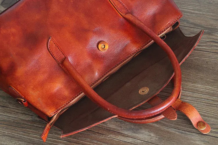 YAAGLE Female Vintage Handmade Real Leather Flap Handbag YGPD2145