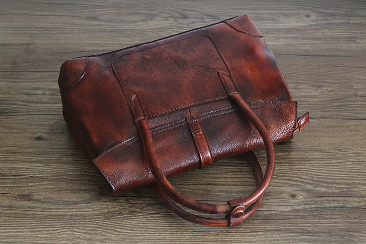 YAAGLE Female Vintage Handmade Real Leather Flap Handbag YGPD2145