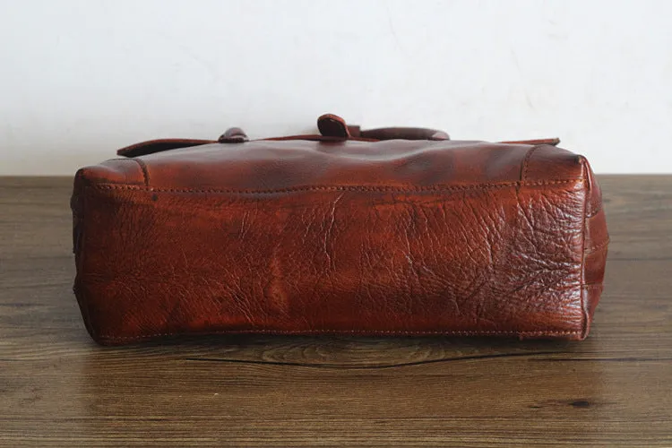 YAAGLE Female Vintage Handmade Real Leather Flap Handbag YGPD2145
