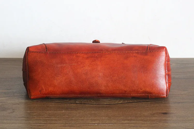 YAAGLE Female Vintage Handmade Real Leather Flap Handbag YGPD2145