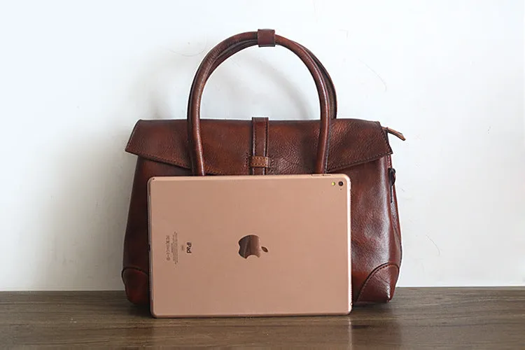 YAAGLE Female Vintage Handmade Real Leather Flap Handbag YGPD2145