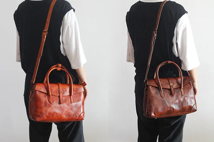 YAAGLE Female Vintage Handmade Real Leather Flap Handbag YGPD2145