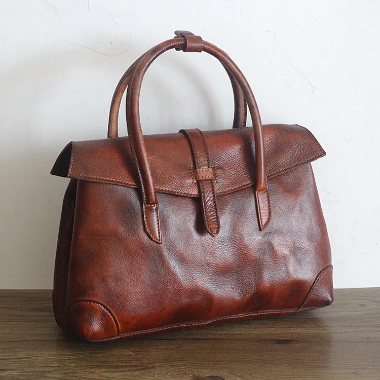YAAGLE Female Vintage Handmade Real Leather Flap Handbag YGPD2145