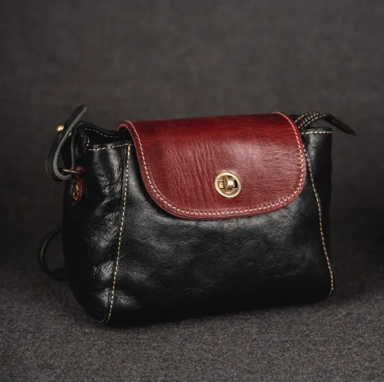 YAAGLE Girls' Contrast Color Cowhide Mini Bag YGM8220