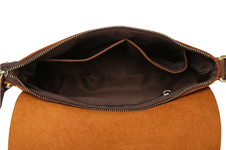 YAAGLE Men's Crazy Horse Leather Cross Body Shoulder Bag YG8896