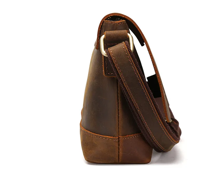 YAAGLE Men's Crazy Horse Leather Cross Body Shoulder Bag YG8896