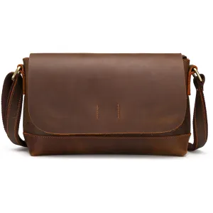 YAAGLE Men's Crazy Horse Leather Cross Body Shoulder Bag YG8896