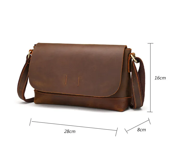 YAAGLE Men's Crazy Horse Leather Cross Body Shoulder Bag YG8896