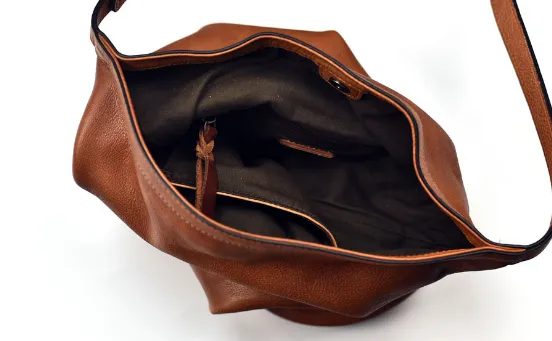 YAAGLE Unisex Personalized Real Leather Bucket Shoulder Bag YG8089