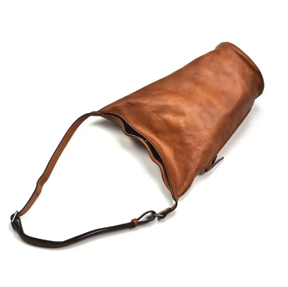 YAAGLE Unisex Personalized Real Leather Bucket Shoulder Bag YG8089