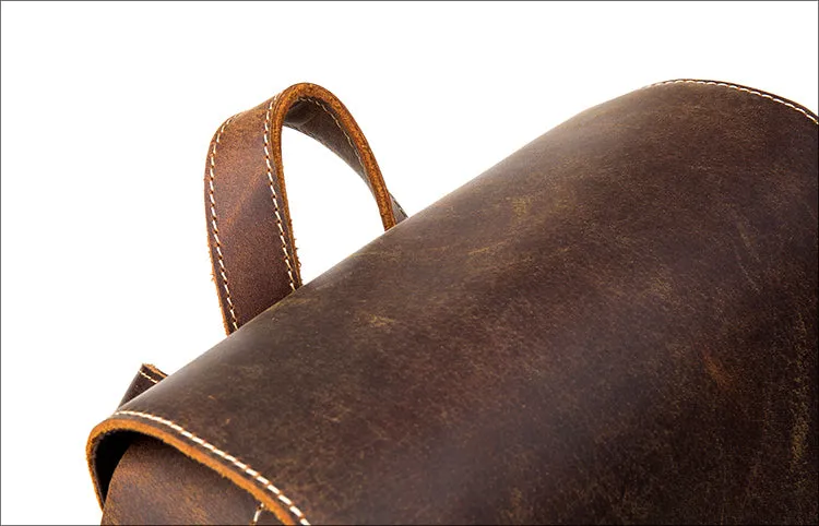 YAAGLE Vintage Unisex Crazy Horse Leather Travel Backpack YGB524