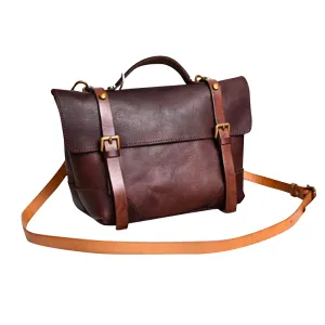 YAAGLE Women Vintage Handmade Real Leather Flap Handbag YG297(small)