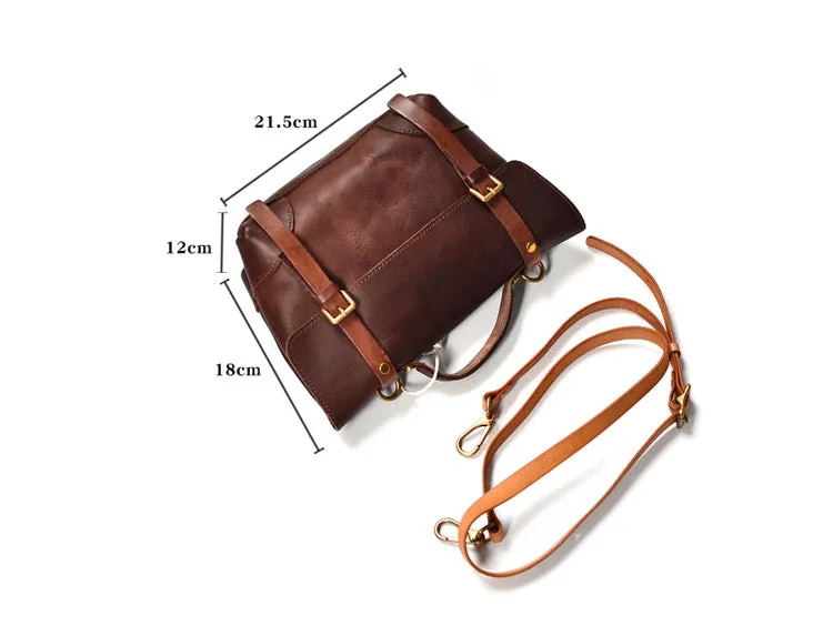 YAAGLE Women Vintage Handmade Real Leather Flap Handbag YG297(small)