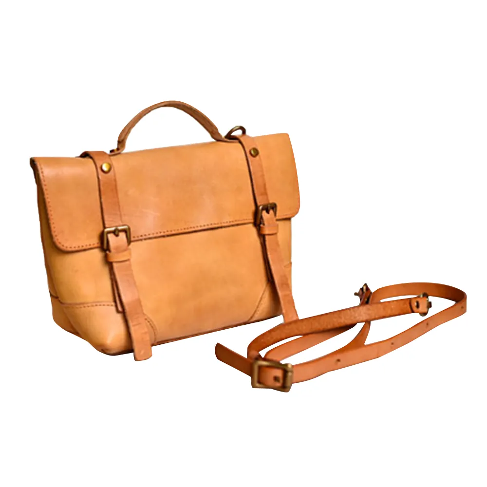 YAAGLE Women Vintage Handmade Real Leather Flap Handbag YG297(small)