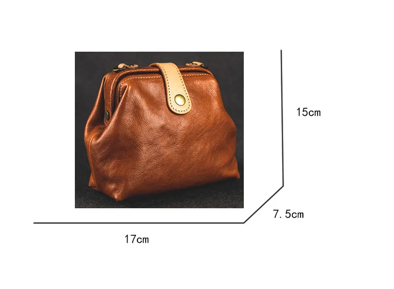YAAGLE Women Vintage Tanned Leather magnetic button Shoulder Bags YG91