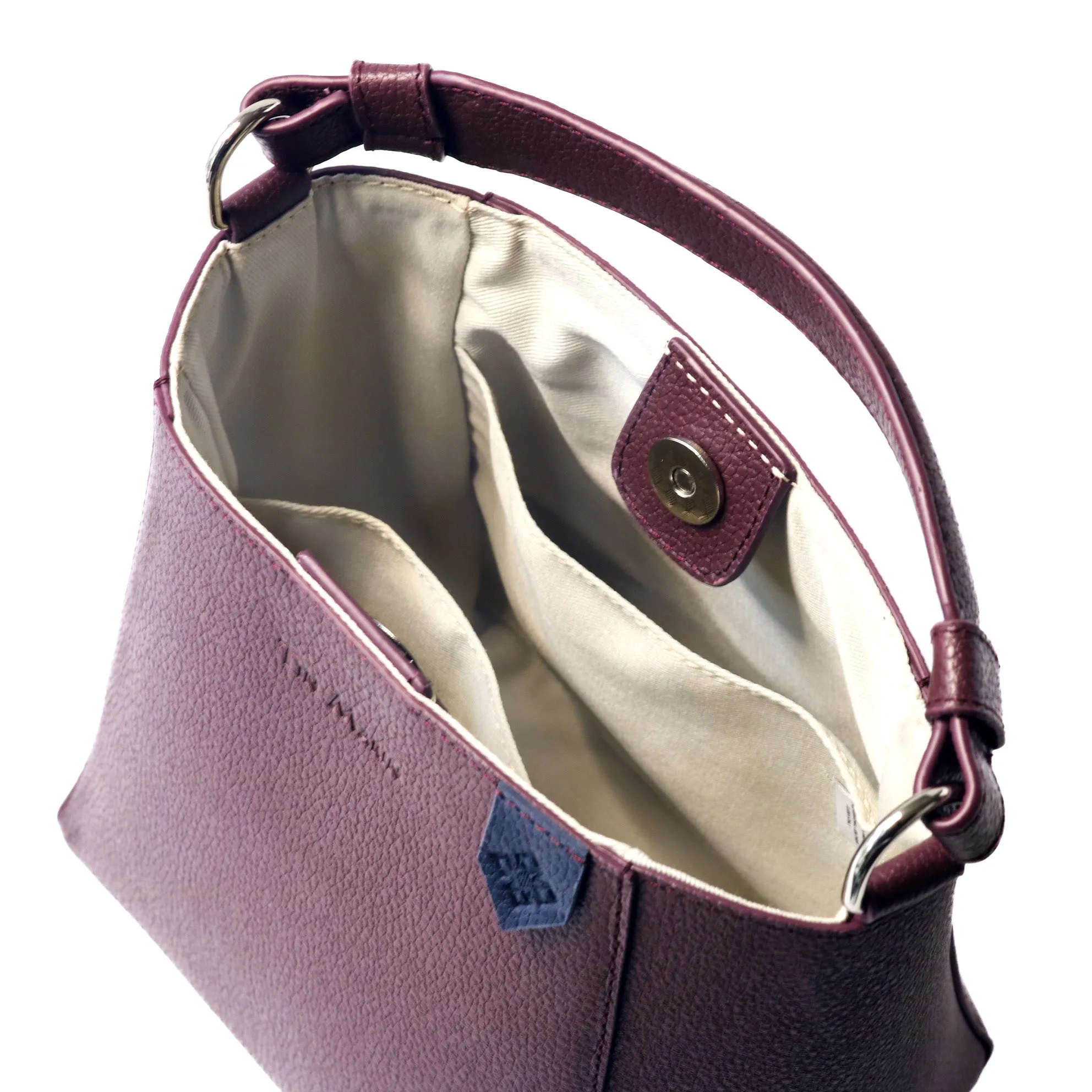 Yaya Leather Bucket Bag - Burgundy