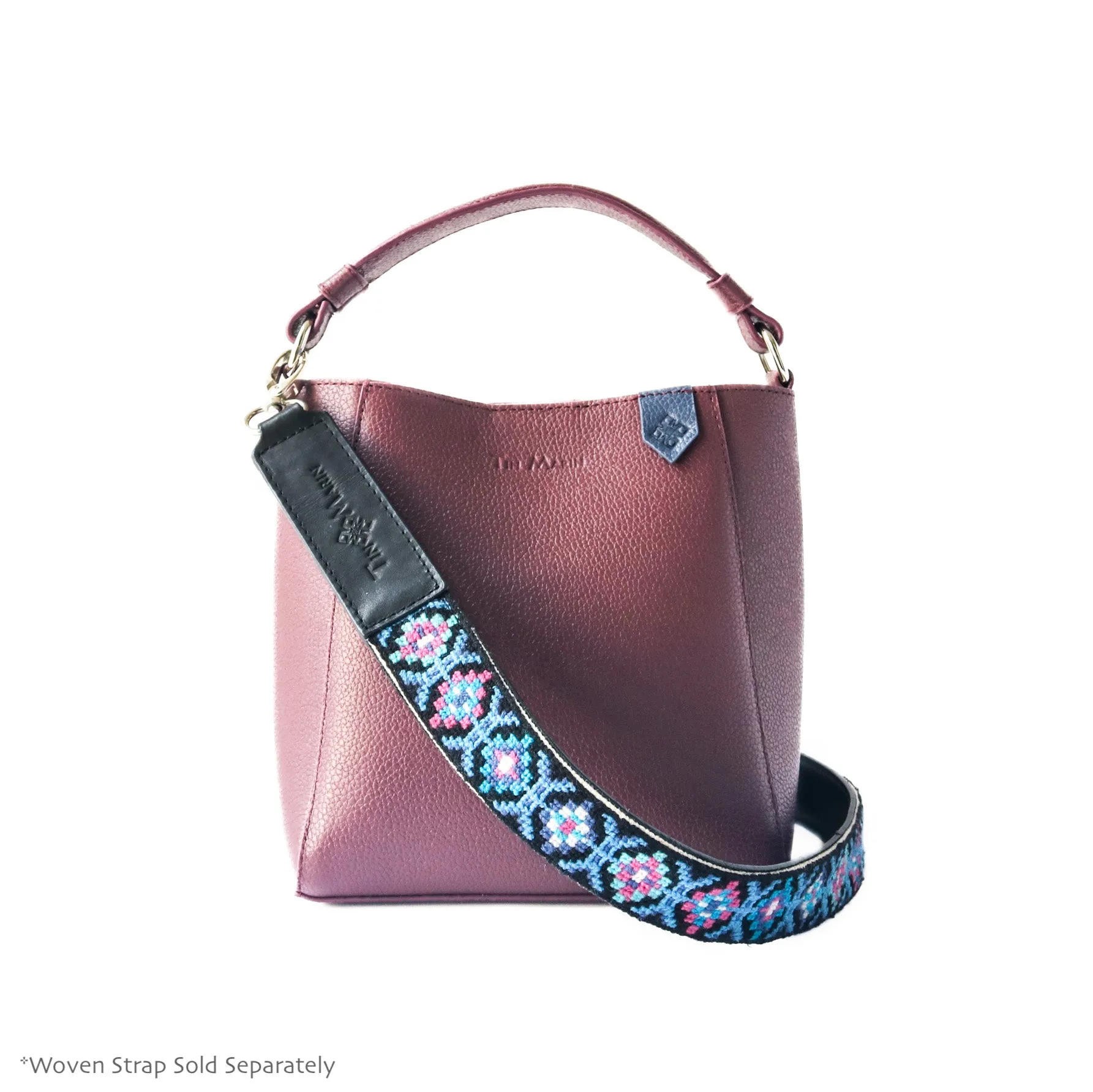 Yaya Leather Bucket Bag - Burgundy