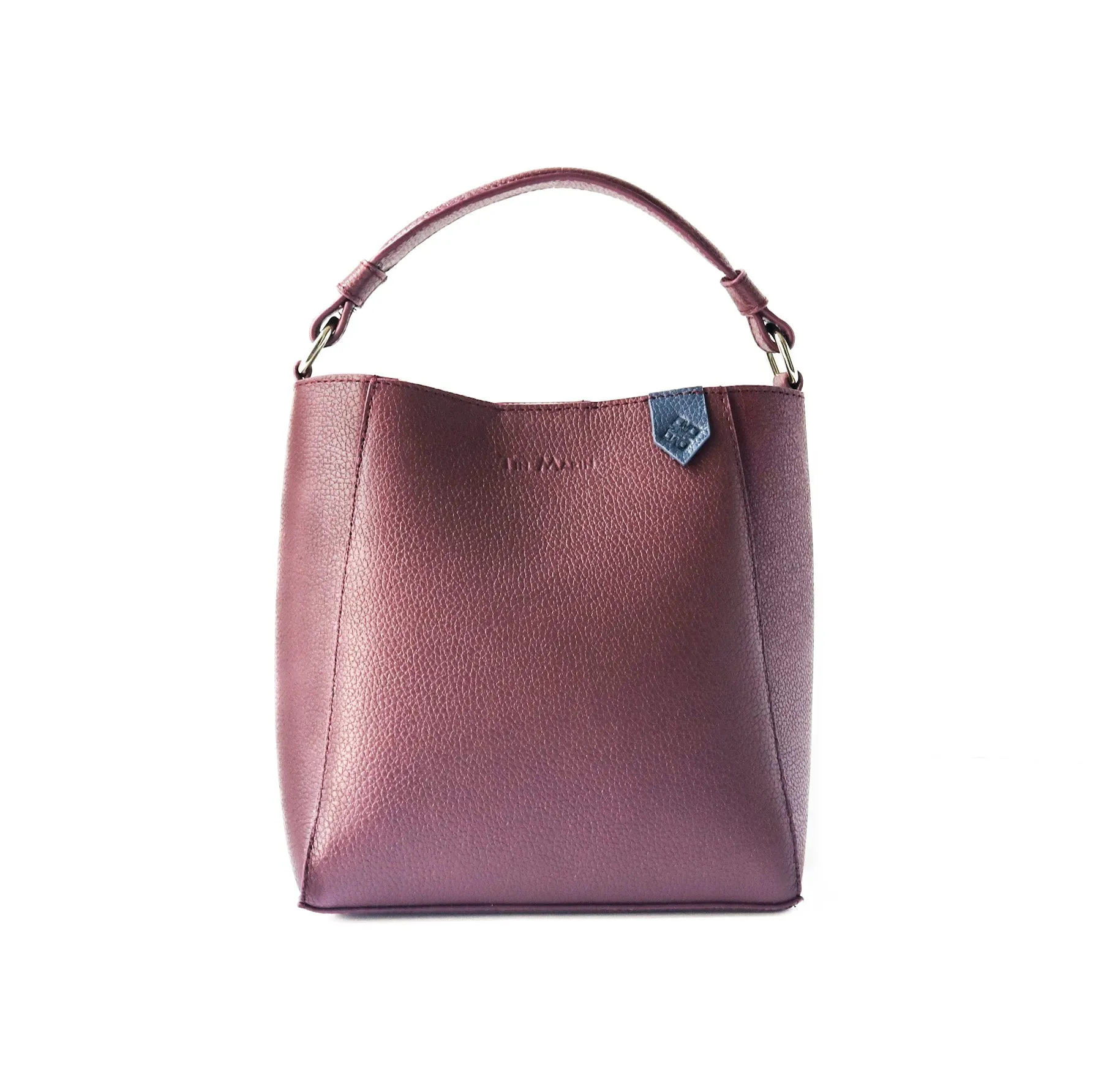 Yaya Leather Bucket Bag - Burgundy