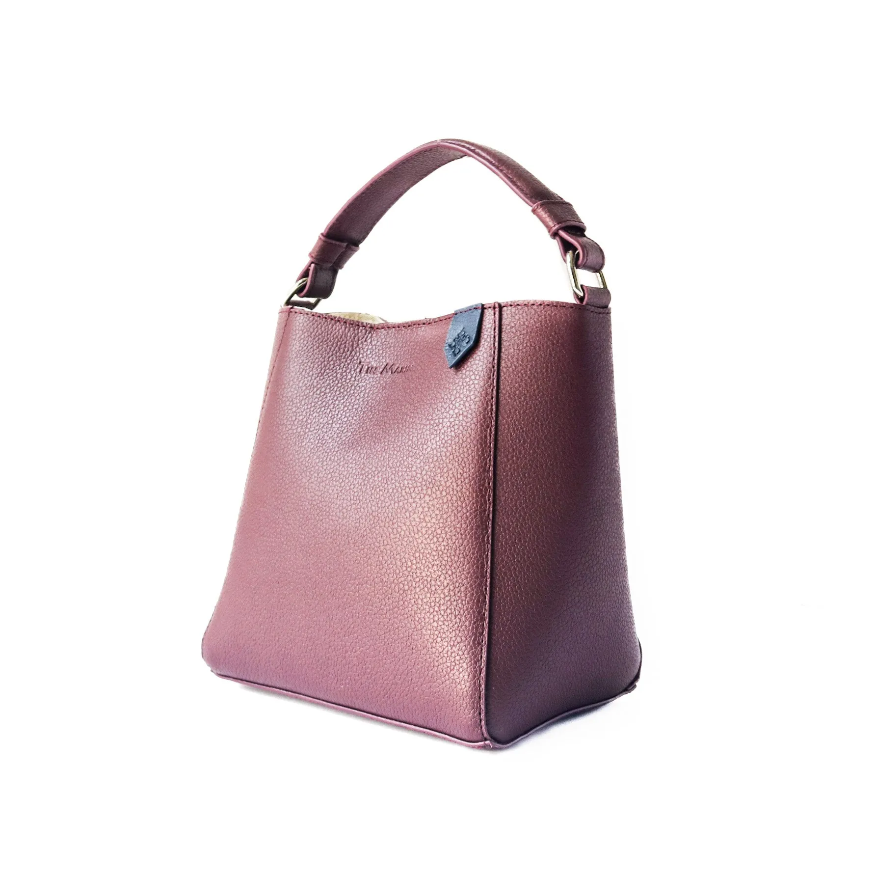 Yaya Leather Bucket Bag - Burgundy