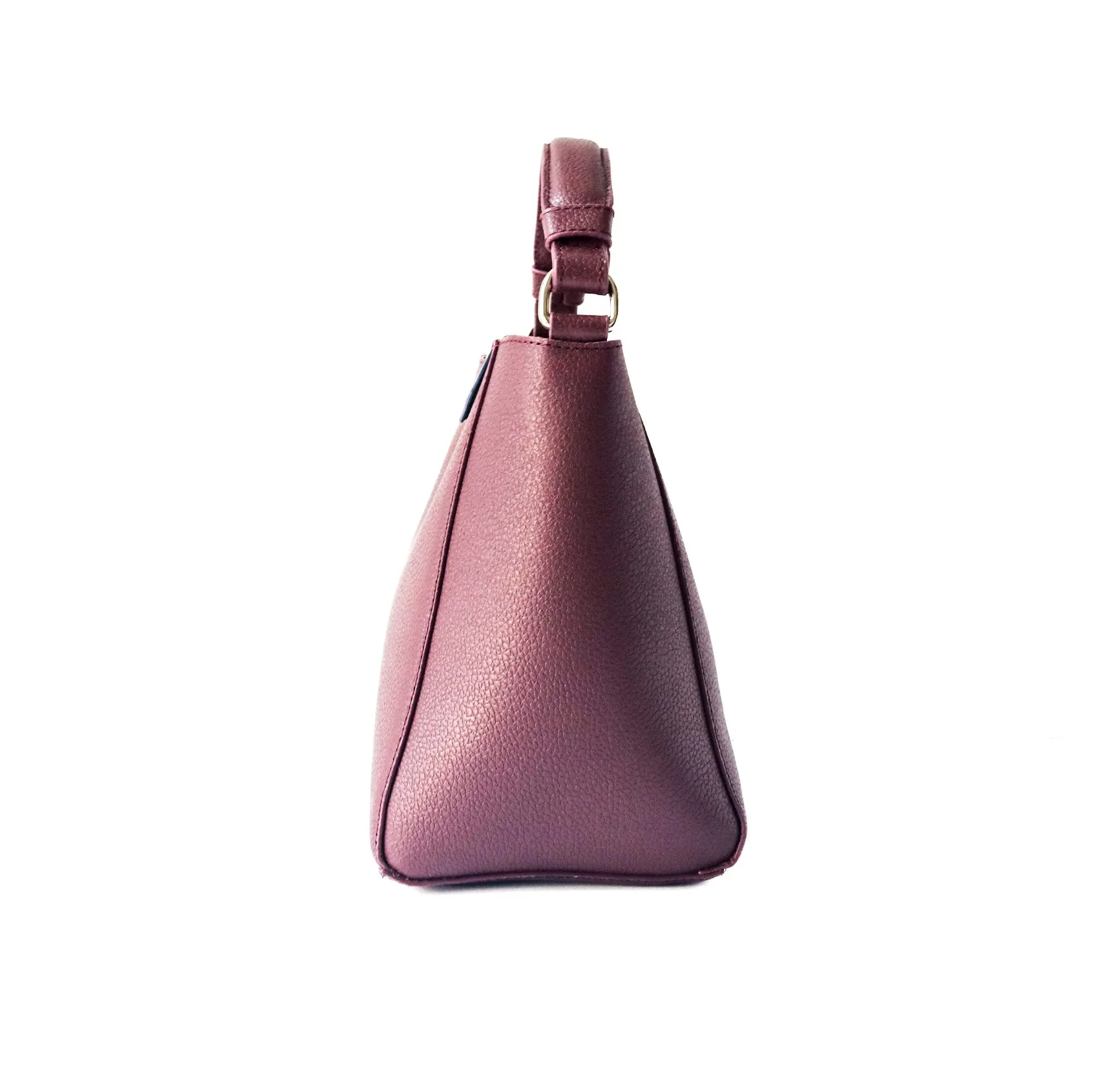 Yaya Leather Bucket Bag - Burgundy